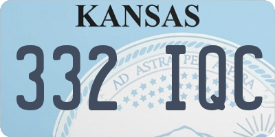 KS license plate 332IQC