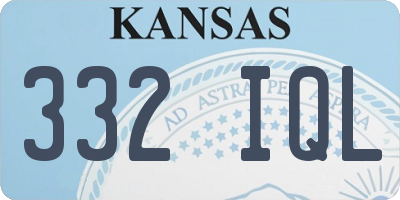 KS license plate 332IQL