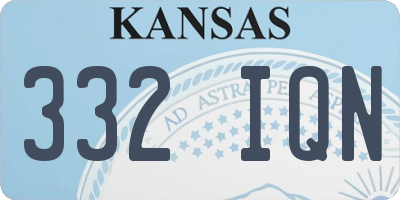 KS license plate 332IQN