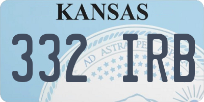 KS license plate 332IRB