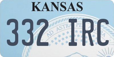 KS license plate 332IRC