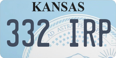 KS license plate 332IRP