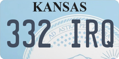 KS license plate 332IRQ