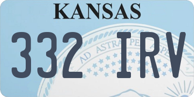 KS license plate 332IRV