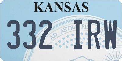 KS license plate 332IRW