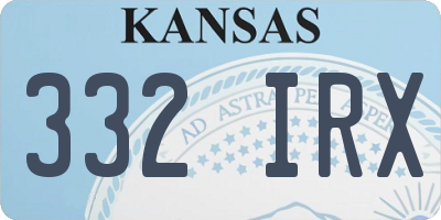 KS license plate 332IRX