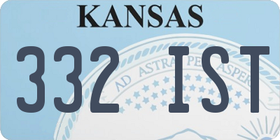 KS license plate 332IST