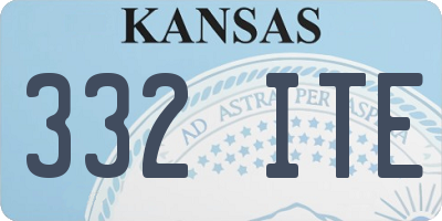 KS license plate 332ITE