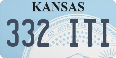 KS license plate 332ITI