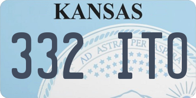 KS license plate 332ITO