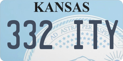 KS license plate 332ITY