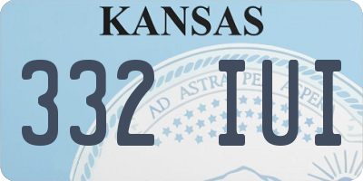 KS license plate 332IUI