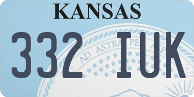 KS license plate 332IUK