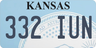 KS license plate 332IUN