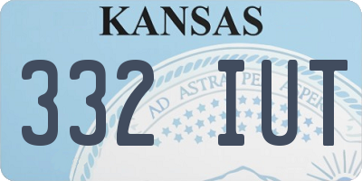KS license plate 332IUT