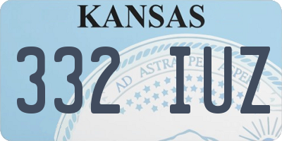 KS license plate 332IUZ
