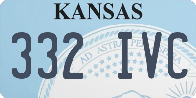 KS license plate 332IVC