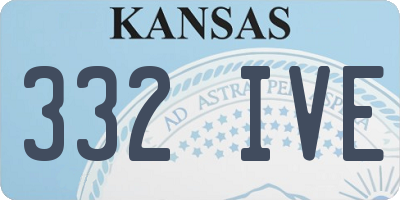 KS license plate 332IVE