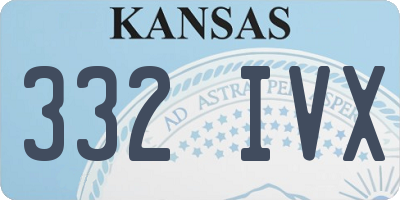 KS license plate 332IVX