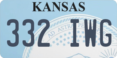 KS license plate 332IWG