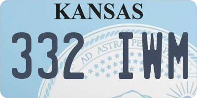 KS license plate 332IWM