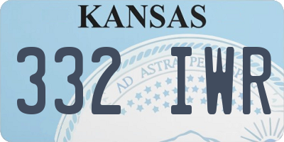 KS license plate 332IWR