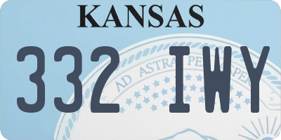 KS license plate 332IWY