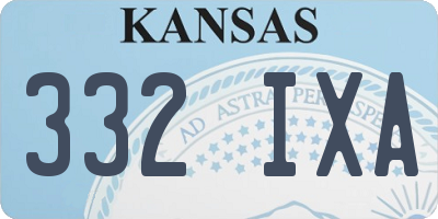 KS license plate 332IXA