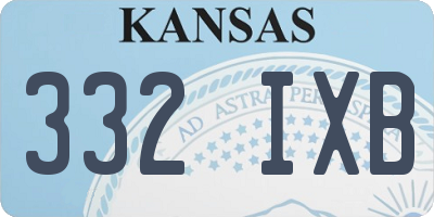 KS license plate 332IXB