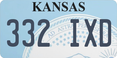 KS license plate 332IXD