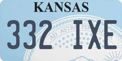 KS license plate 332IXE