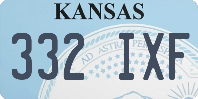 KS license plate 332IXF