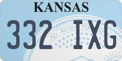 KS license plate 332IXG