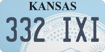 KS license plate 332IXI