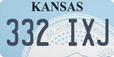 KS license plate 332IXJ
