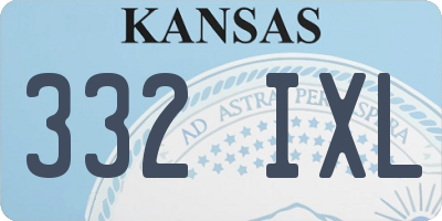 KS license plate 332IXL