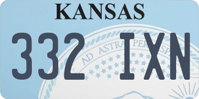 KS license plate 332IXN