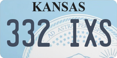 KS license plate 332IXS
