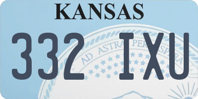 KS license plate 332IXU