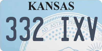 KS license plate 332IXV
