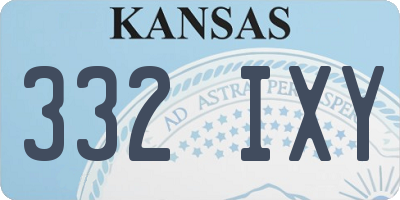 KS license plate 332IXY