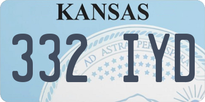 KS license plate 332IYD
