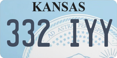 KS license plate 332IYY