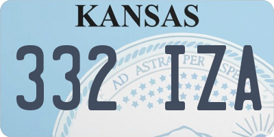 KS license plate 332IZA