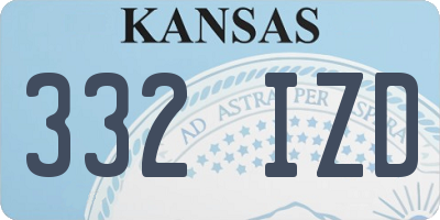 KS license plate 332IZD