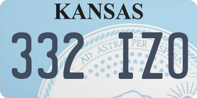 KS license plate 332IZO