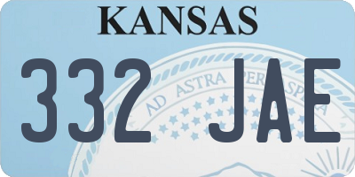 KS license plate 332JAE