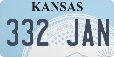 KS license plate 332JAN