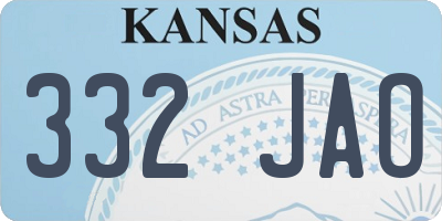 KS license plate 332JAO