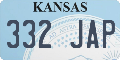 KS license plate 332JAP